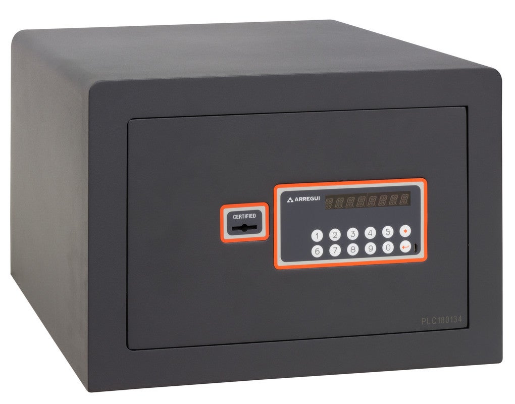 ARREGUI Plus C 180040 Coffre-fort à code et a clé, Coffre-fort double sécurité electronique à code et serrure certifiée à clé, 27 x 38,5 x 30 cm, 23L - 2