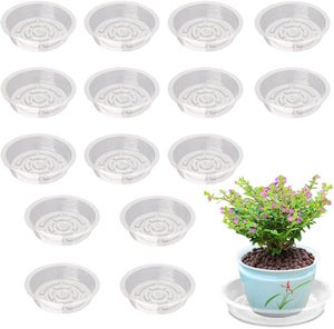 Vasi Plastica 50 Cm Set Di 2 Vasi Per Piante In Plastica Antracite, 50 Cm, Con Sottovasi - Ideali Per Interni Ed Esterni Vasi Grandi Per Alberi E Piante