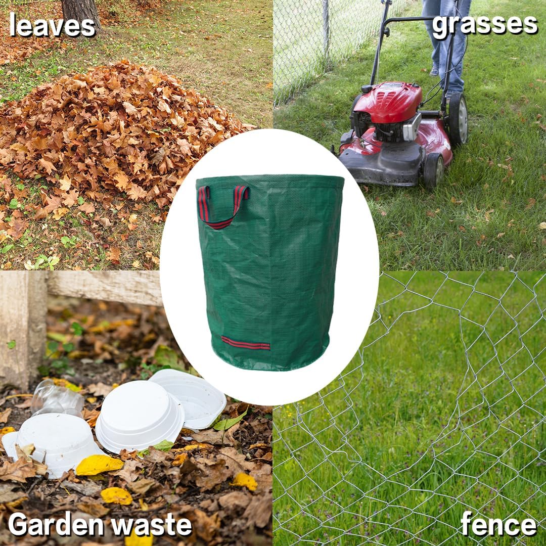 2x200L Sac à Déchets Verts de Jardin Réutilisable avec Poignée - Résistant, Indéchirable, pour Végétaux, Feuilles, Pelouse Coupée,Ultra Load Bearing - 4