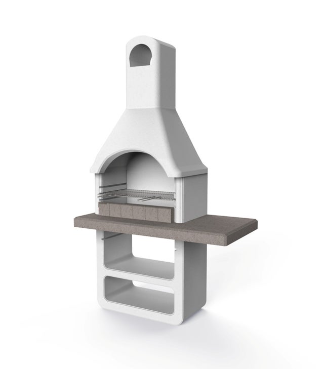 Barbecue in muratura VENEZIA - legna e carbonella - con controcappa in metallo