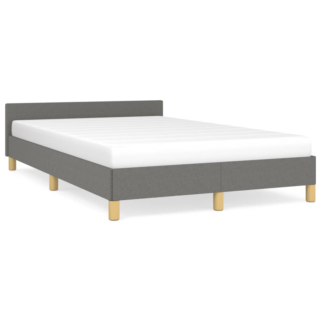 Cadre de lit sans matelas, tissu, gris foncé, pour la chambre, 120 × 190 cm - 2