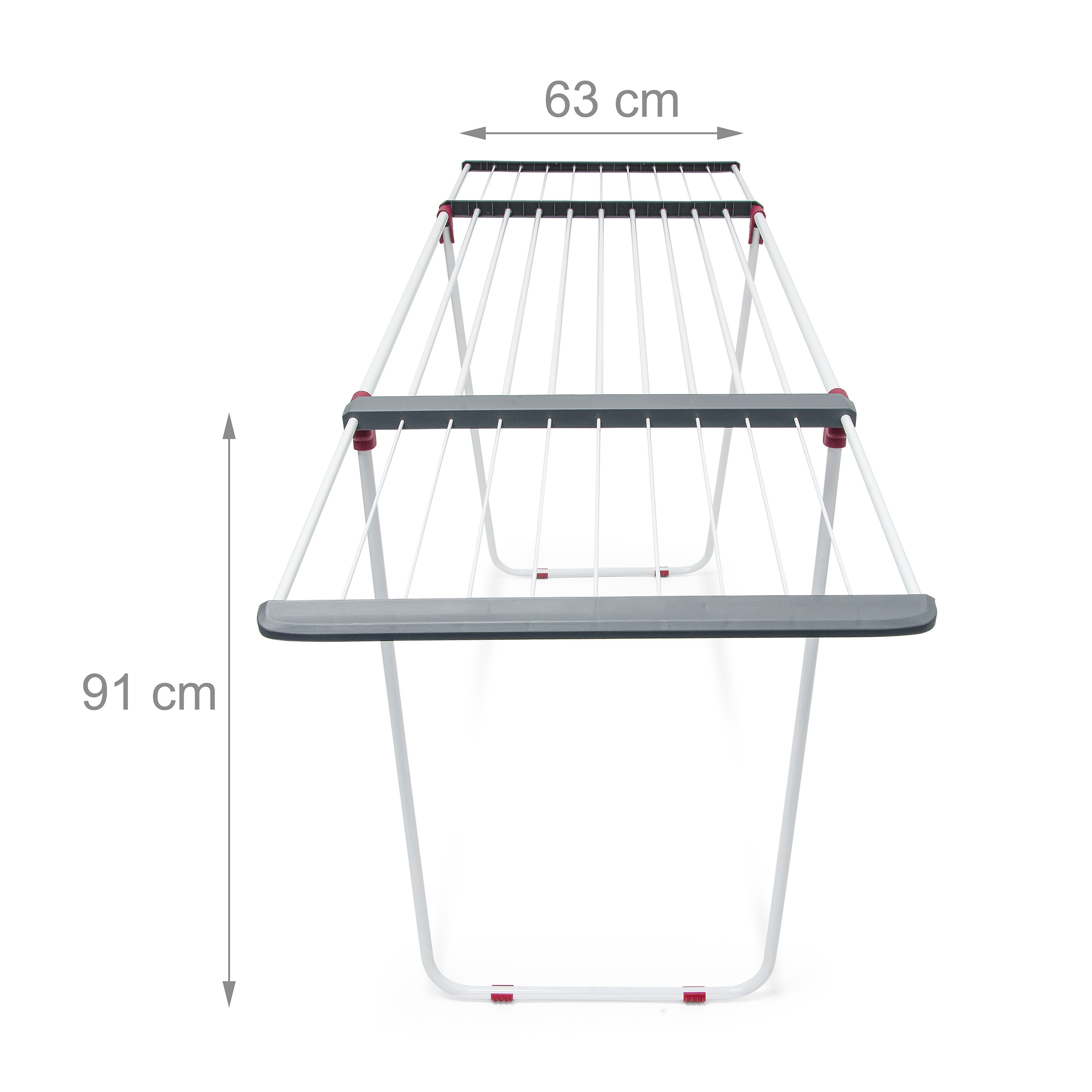 Séchoir à linge sur pied rétractable pour intérieur/extérieur avec rallonges, blanc et gris, Relaxdays - 5