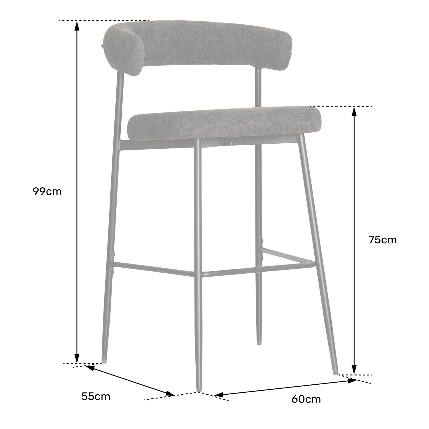 Lot de 2 tabourets de bar vert tissu THÉA - 8