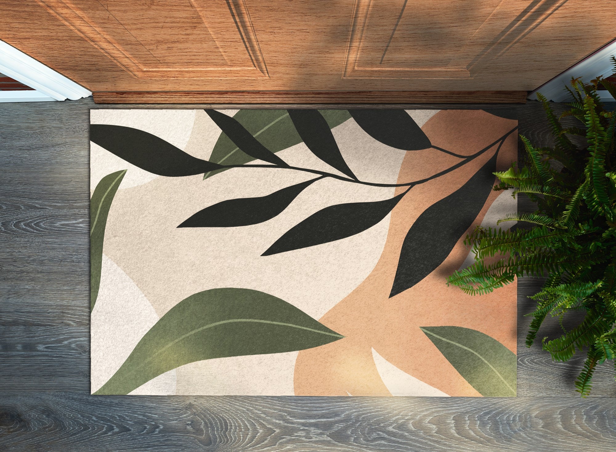 Tapis d'entrée - Confortable et élégant 150 x 100 cm Abstraction tropicale Paillasson d'intérieur moderne - 4