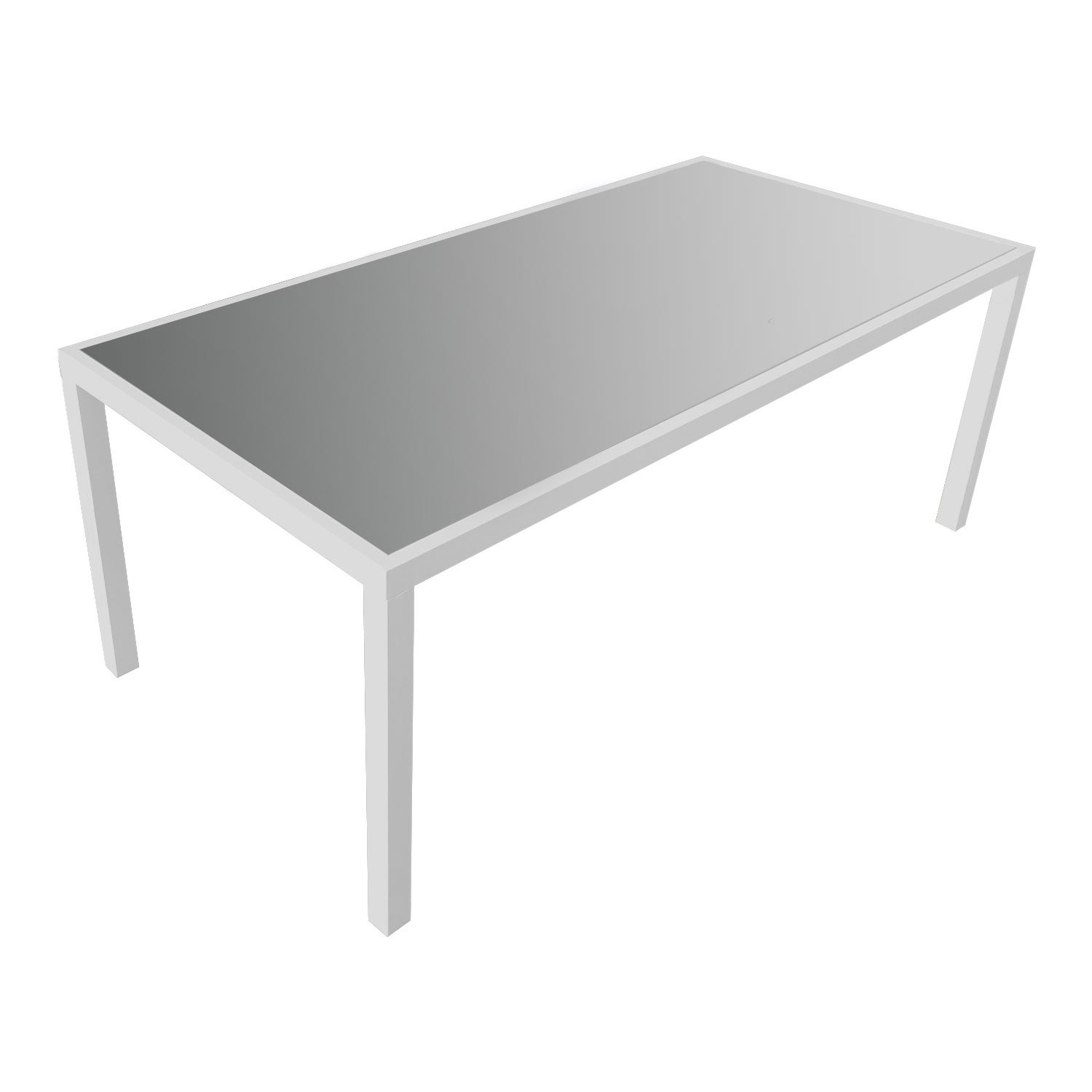 Salon de jardin 8 places gris et blanc aluminium BARI - 3