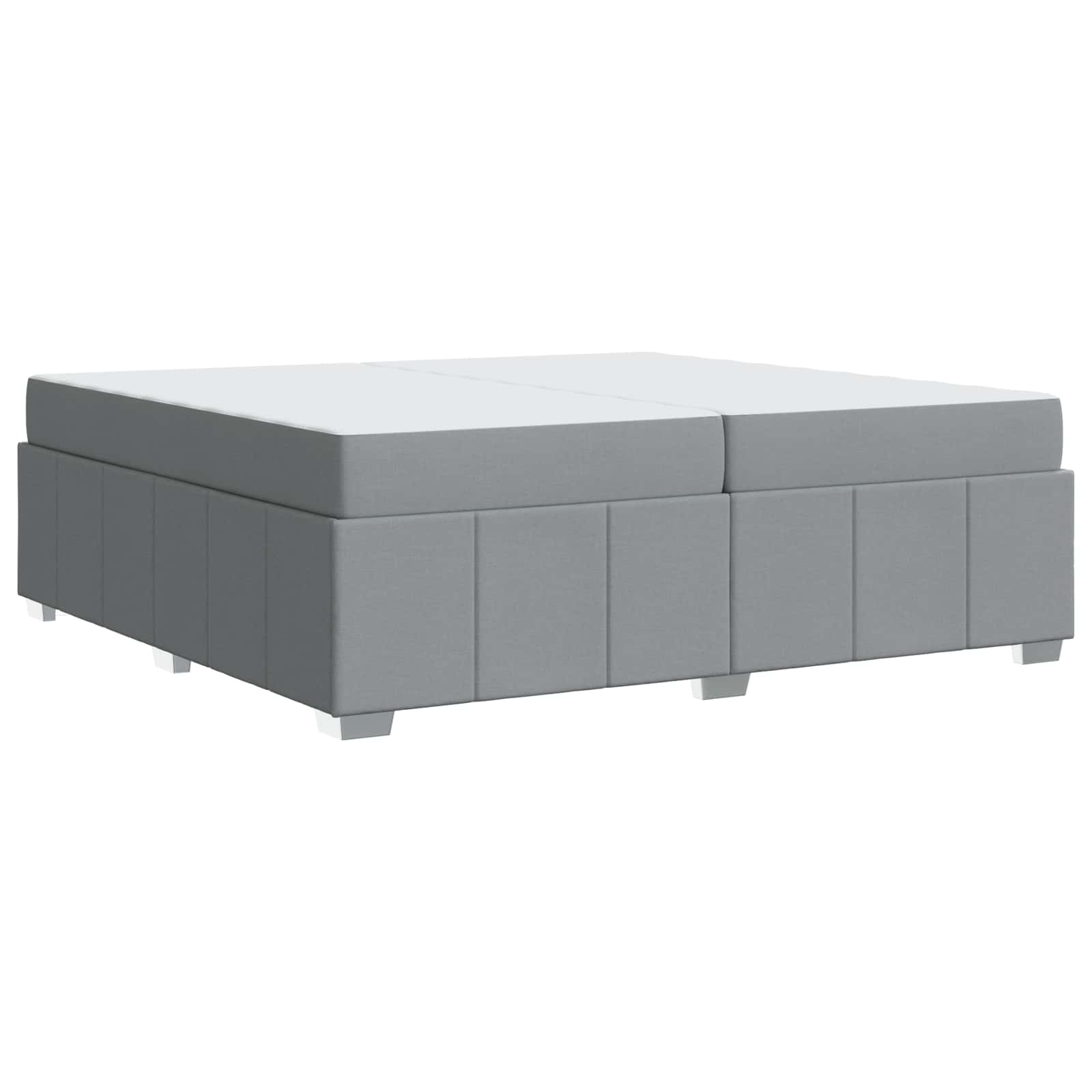 Cadre de lit avec matelas, gris clair, 200 x 200 cm, tissu - 4