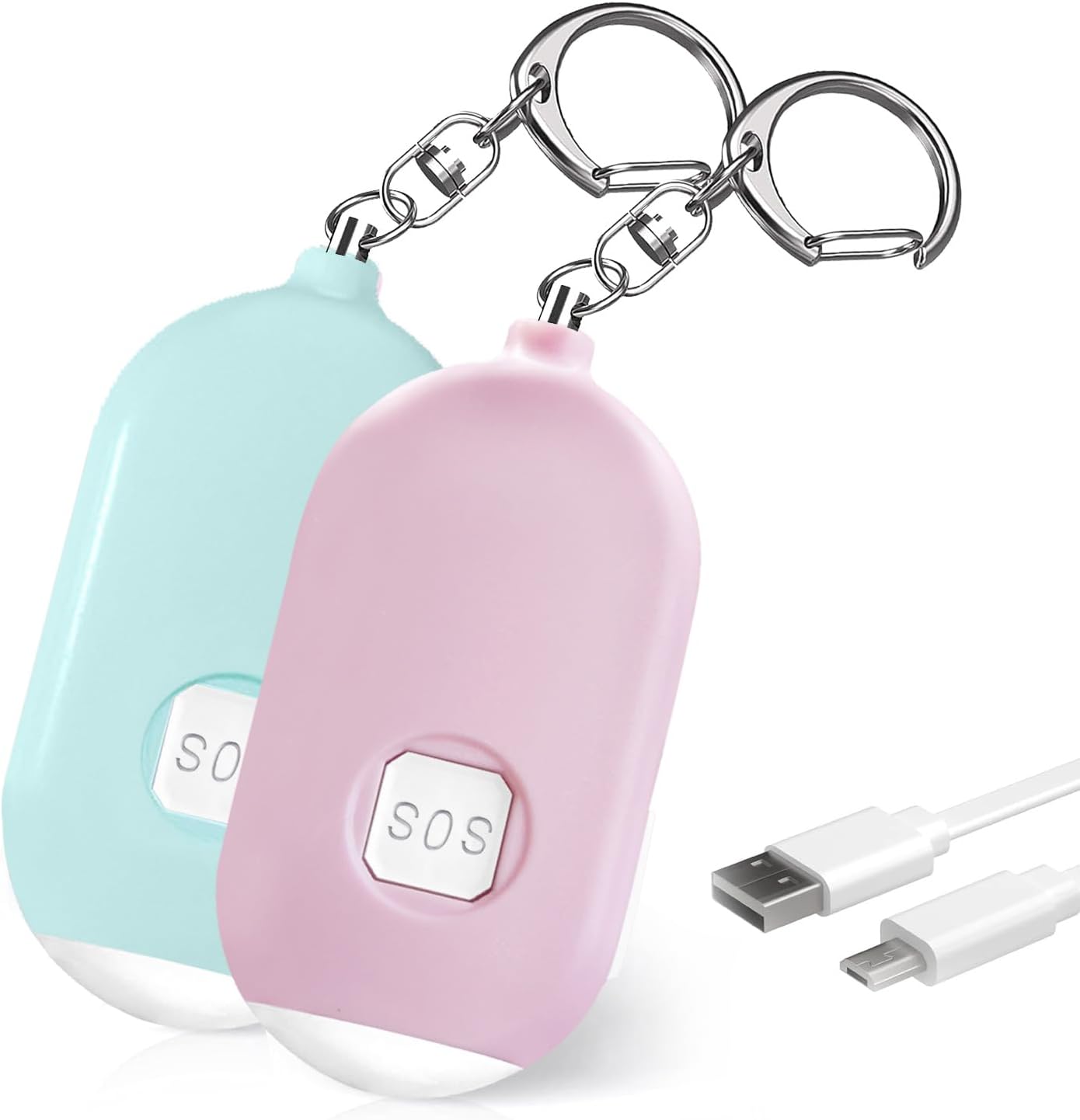 Zestawy Osobistych Alarmów dla Kobiet Breloków Alarmowych Bezpieczeństwa Samoobrony z Możliwością Ładowania z Głośnością dB do Ochrony Bezpieczeństwa