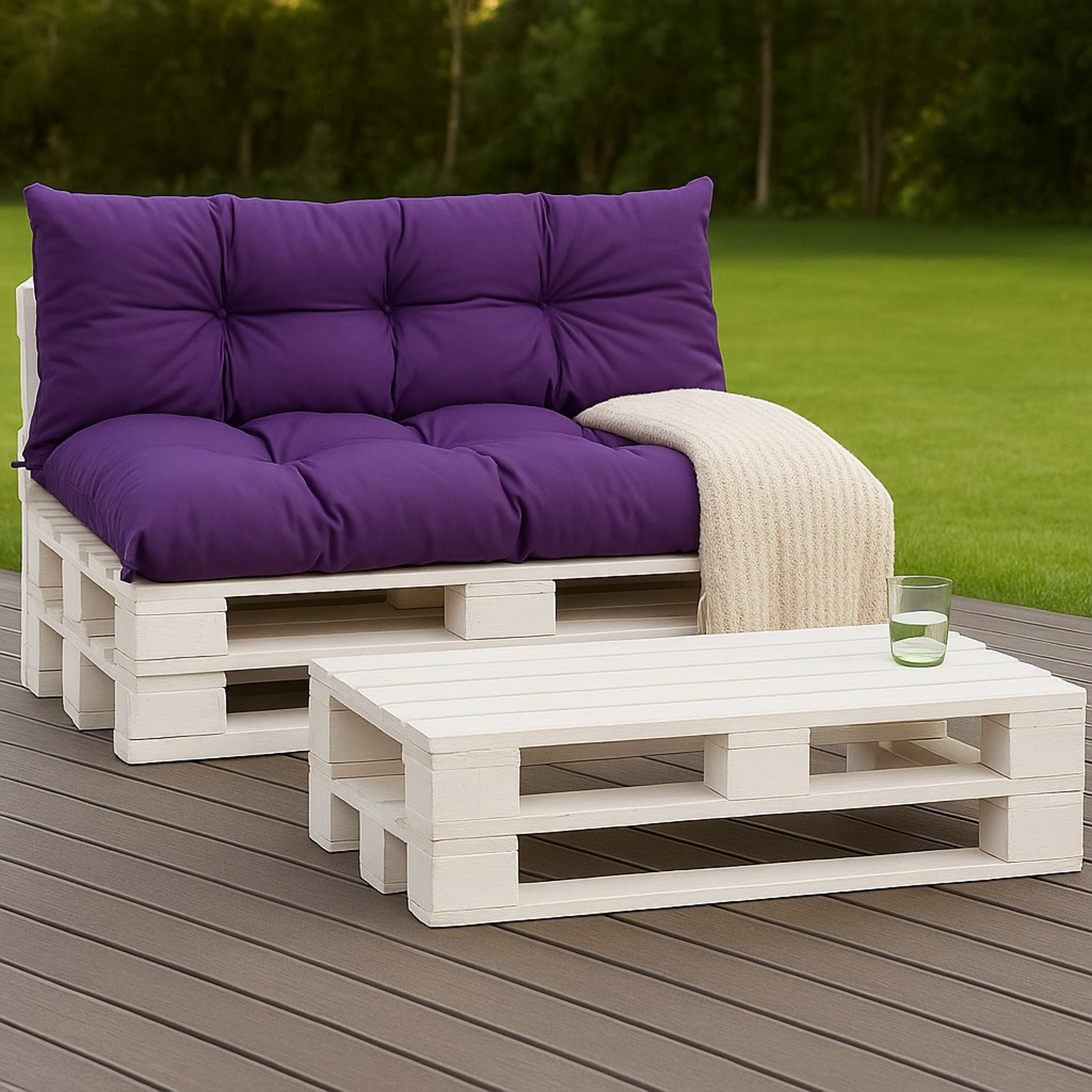 Set coussins pour palettes 120x50 avec dossier 120x50 violet – coussins canapé extérieur, matelas palettes pour terrasse et jardin - 5