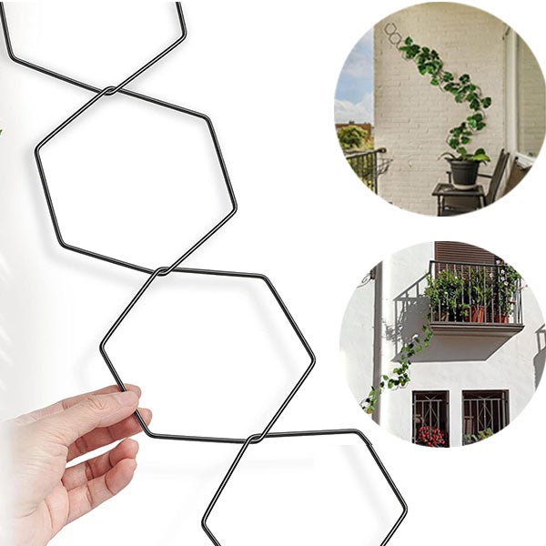 Krata łańcuchowa do roślin pnących, akcesoria do roślin wewnętrznych i zewnętrznych, podpora do winorośli, sześciokątny pierścień żelazny