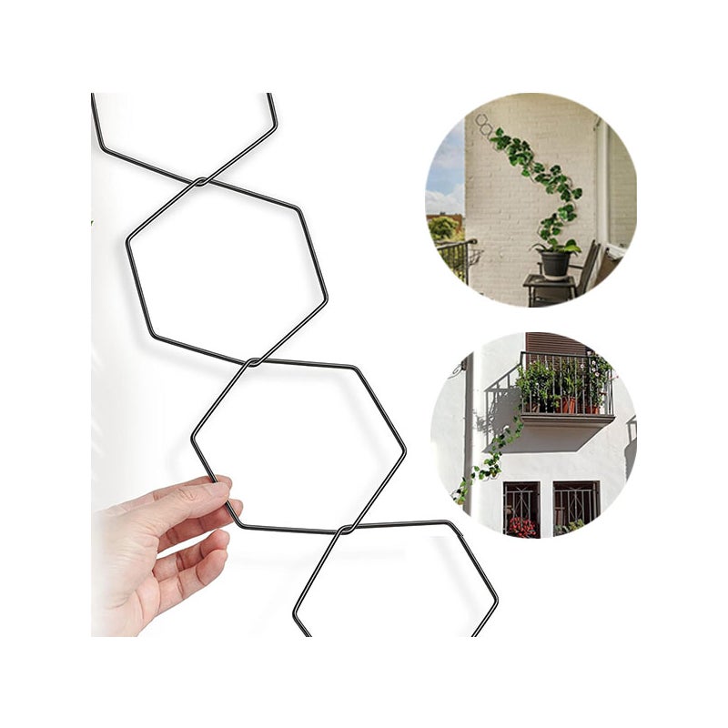 Krata łańcuchowa do roślin pnących, akcesoria do roślin wewnętrznych i zewnętrznych, podpora do winorośli, sześciokątny pierścień żelazny