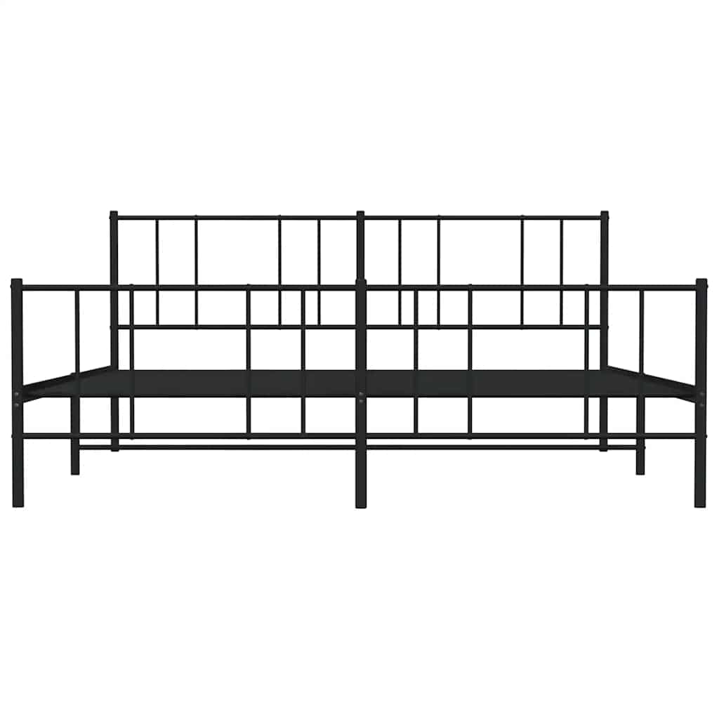 Estructura cama sin colchón con estribo metal negro 193x203 cm vidaXL - 5