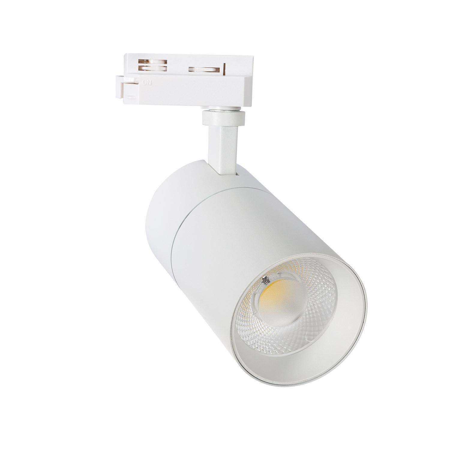 Spot LED sur Rail Monophasé 30W Mallet Dimmable Blanc | 4000K Blanc ...