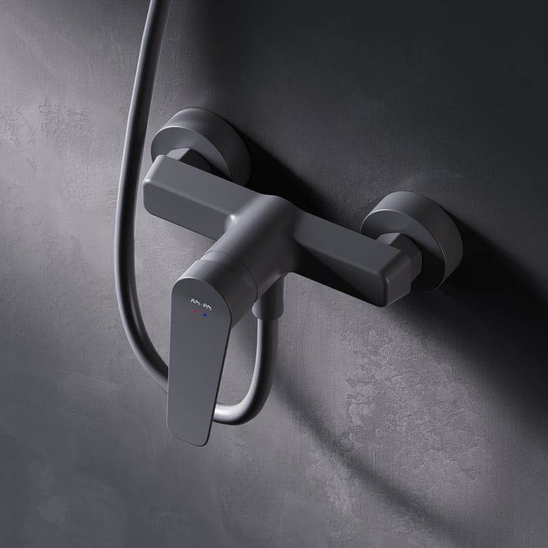 Mechaniczna bateria prysznicowa Bateria prysznicowa czarna, Hit FTA20022 AM.PM