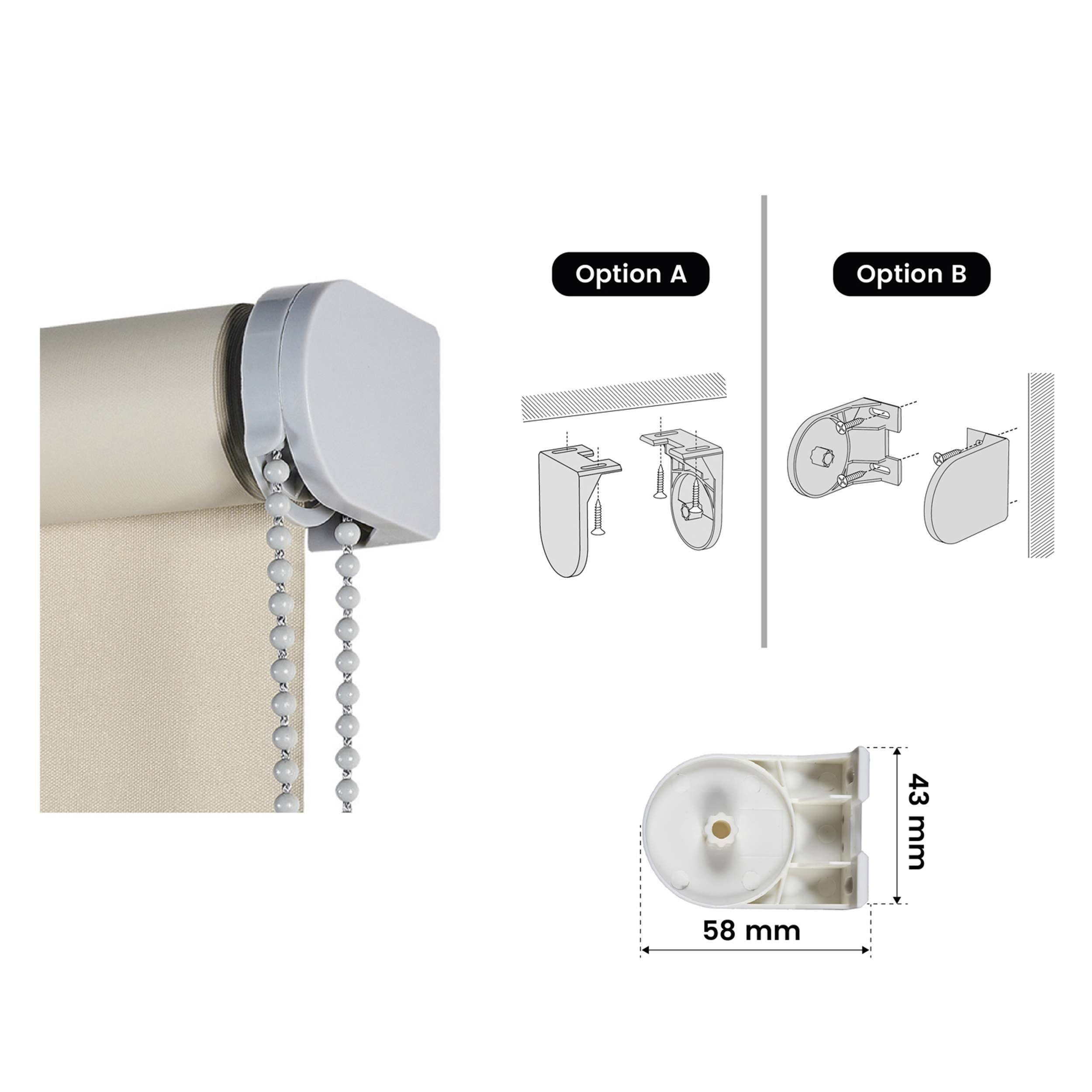 estore blackout Moon, estore blackout de pedra, 200 x 250 cm - 5