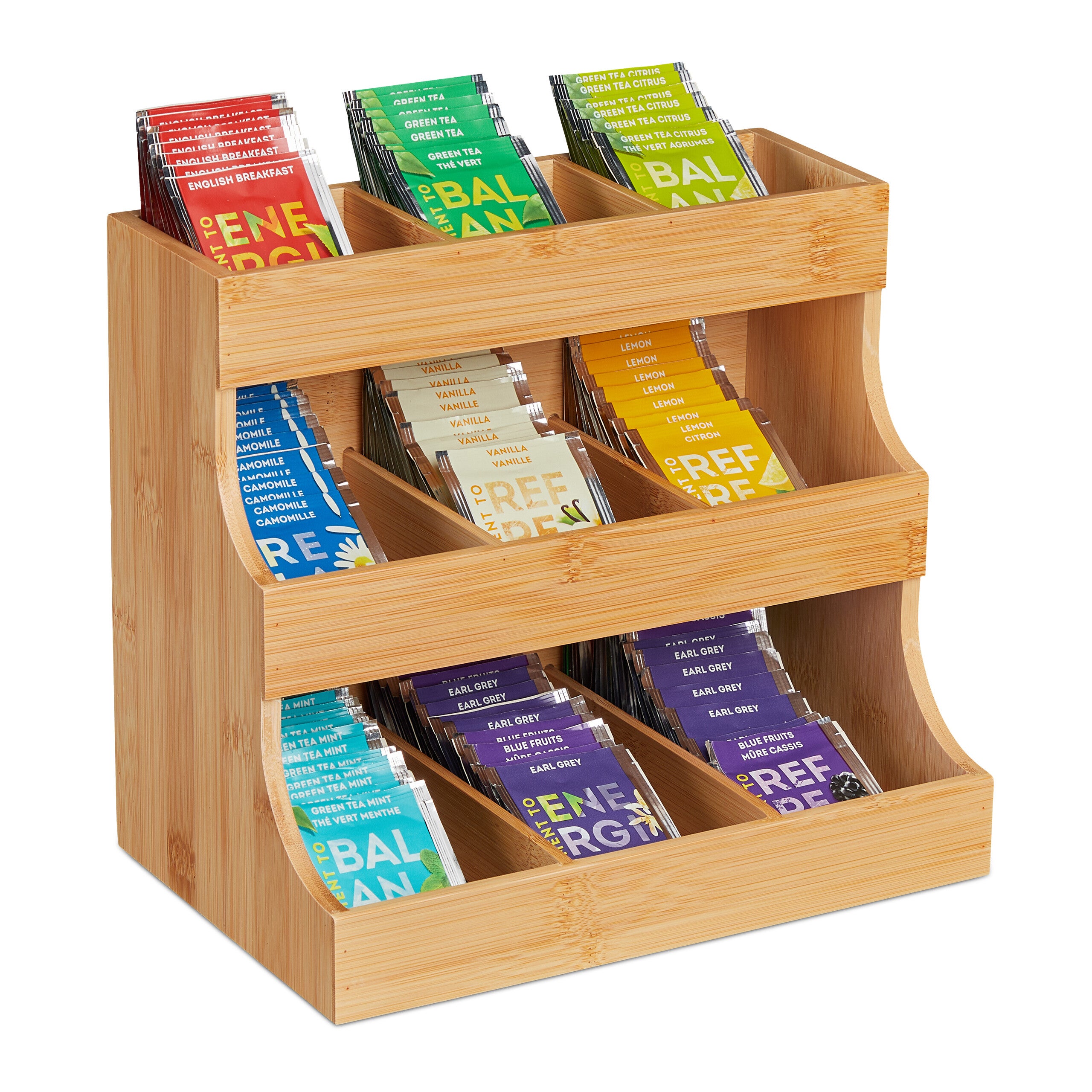 Portaspezie In Bambù Relaxdays - Organizer Da Cucina Con 2 Ripiani, Naturale E Resistente - Foto 5