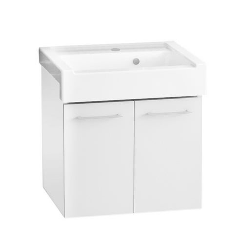 Fregadero de pared con cubeta de cerámica de 2 puertas