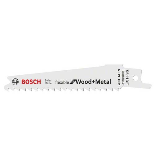 Bosch Professional 5 pezzi di lame per sega universale S 511 DF Flexible for Wood and Metal (lunghezza 100 mm, accessorio per sega universale)