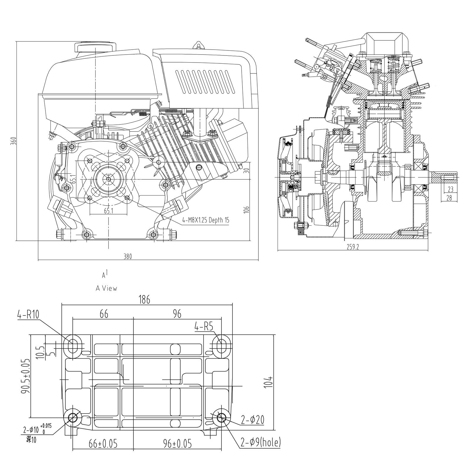 Moteur Essence LIFAN KP230 - 6,5 CV - 223cc 4 Temps OHV - Pour Plaques Vibrantes Et Matériel De Chantier - 8