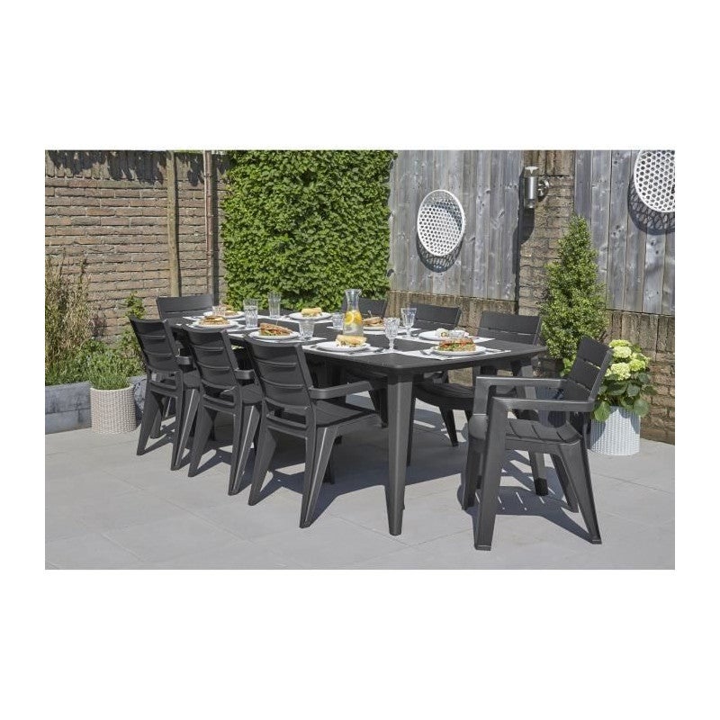 Table à manger de jardin Lima en résine 240cm - Graphite - KETER - 5