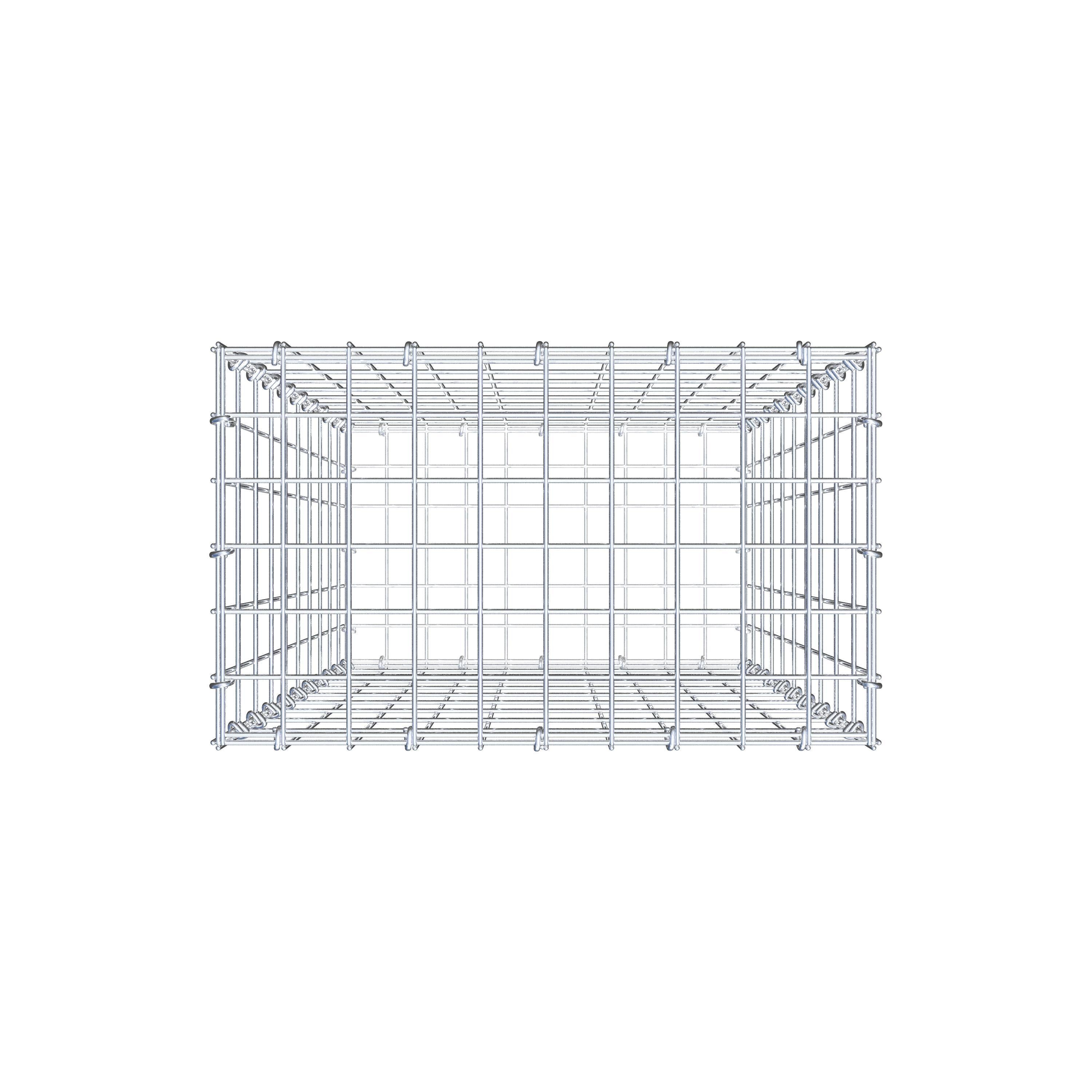 Gabiona - Gavión de acero galvanizado 100x50x30cm (LxAxP), malla 5 x 10cm, Anillo en C, jaula metálica para muro o jardín - 5