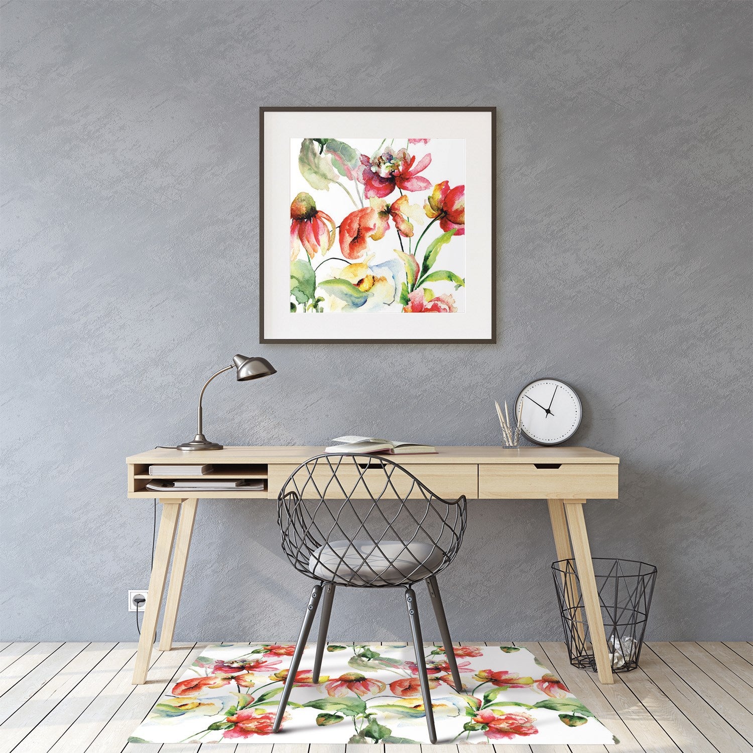 Mata pod krzesło, Czarne gładkie kamienie 140x100 cm – Tulup - 3