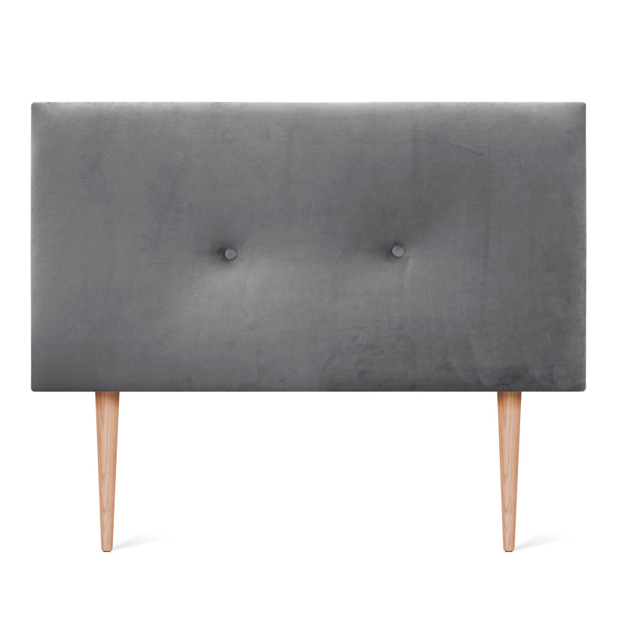 DHOME Testiera in velluto liscio con bottoni e gambe alta gamma moderna testiera imbottita per letto di lusso camera da (Gris Cendre, 105x115cm) - 3