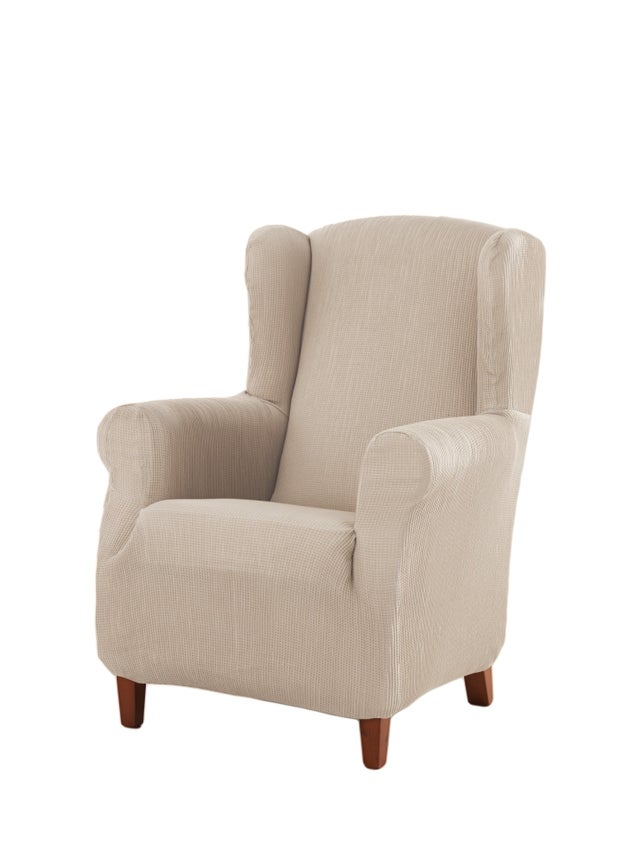 Funda Para Sillón Orejero De 2 Piezas - Tela Elástica, Incluye Funda Para Cojín Separado, Lavable, Color Verde Oscuro