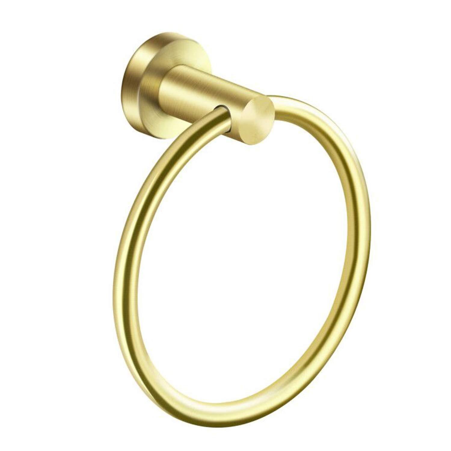 Anello porta asciugamani, accessori hardware bagno, anello portasciugamani montato a parete, semplice portasciugamani rotondo in acciaio inox, per bagno e cucina in nichel spazzolato