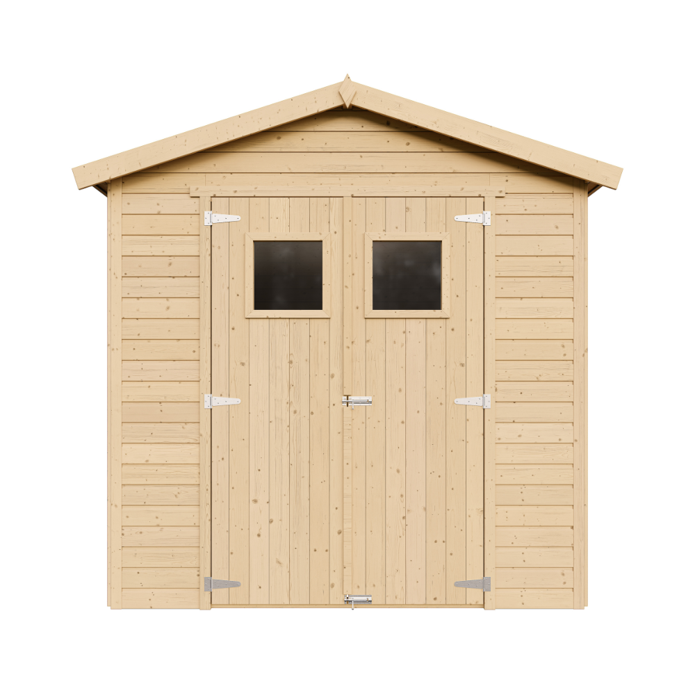 Abri de Jardin en Bois Naturel - Stockage extérieur avec fenêtres H228x222x233 cm/4,2 m² hangar en bois naturel - TIMBELA M351 - 2