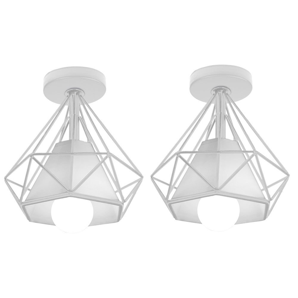 2 Pezzi Moderno Lampada da Soffitto Industriale E27 25cm Lampada Forma