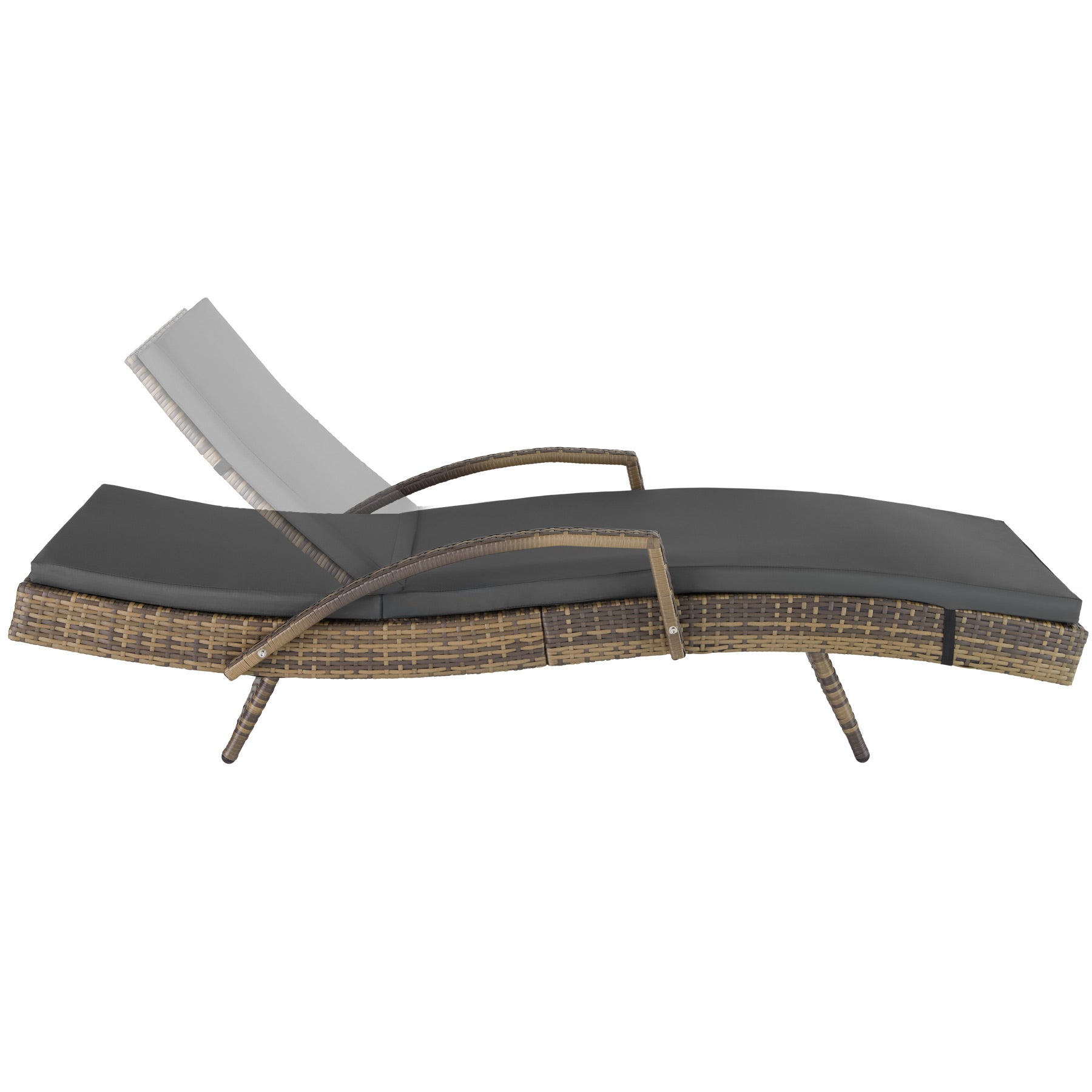 Bain de soleil en résine tressée et aluminium avec dossier réglable sur 5 positions TECTAKE - 3