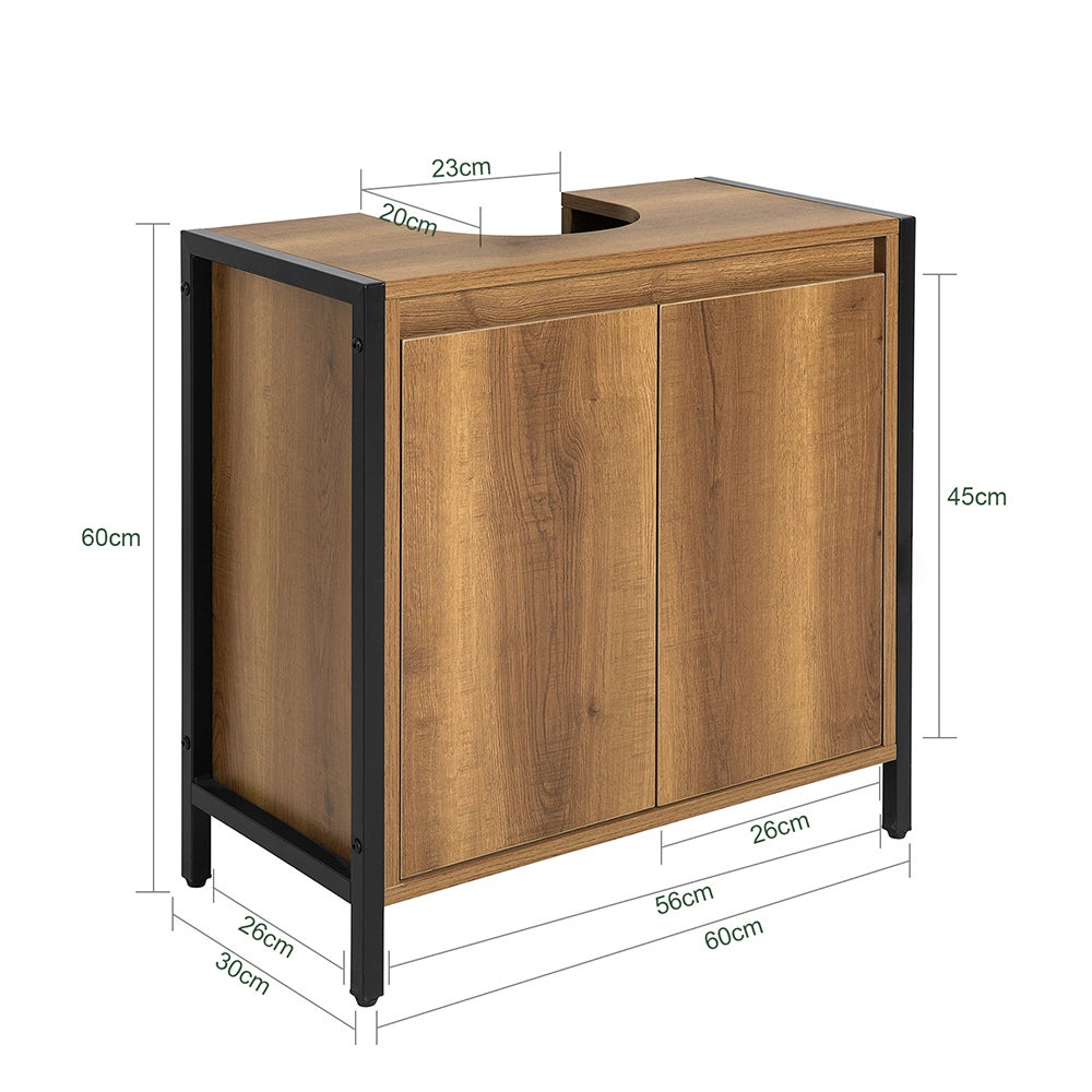 SoBuy Meuble sous vasque, Rangement Salle de Bain 2 Portes, BZR63-II-PF - 3