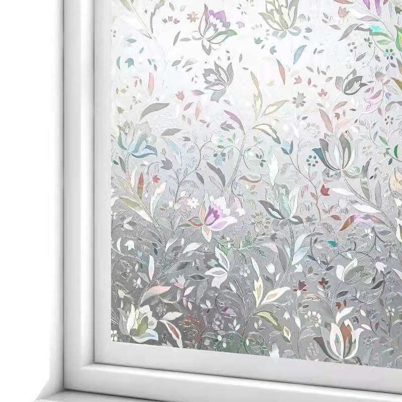 Folia okienna Folia elektrostatyczna 45 cm × 200 cm Folia ochronna Anty-UV Dekoracyjna folia ochronna z wzorem kwiatu tulipana