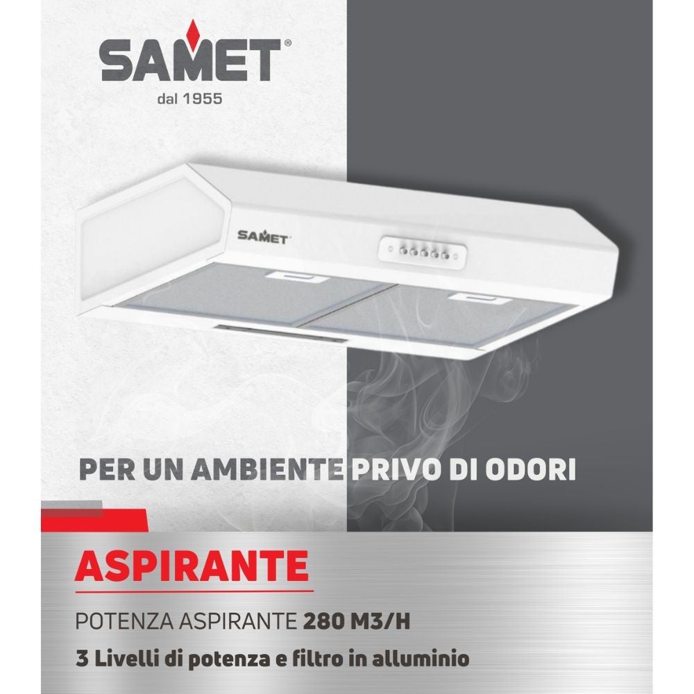 Gruppo cappa sottopensile Tornado60 Samet colore bianco - 5