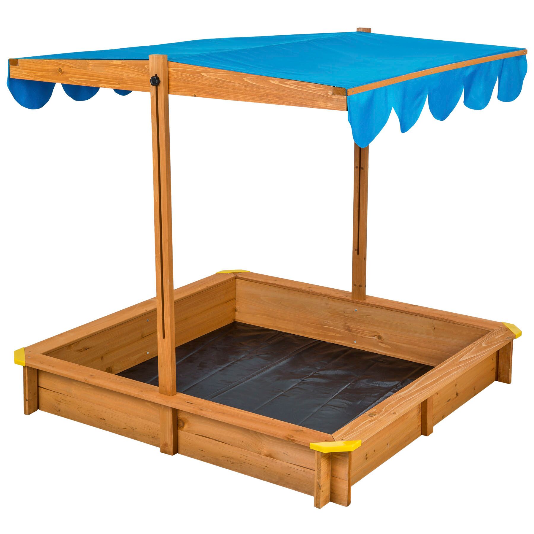 Bac à sable cabane de jardin en bois avec toit réglable rouge 120 x 120 x 120 cm TECTAKE - 3