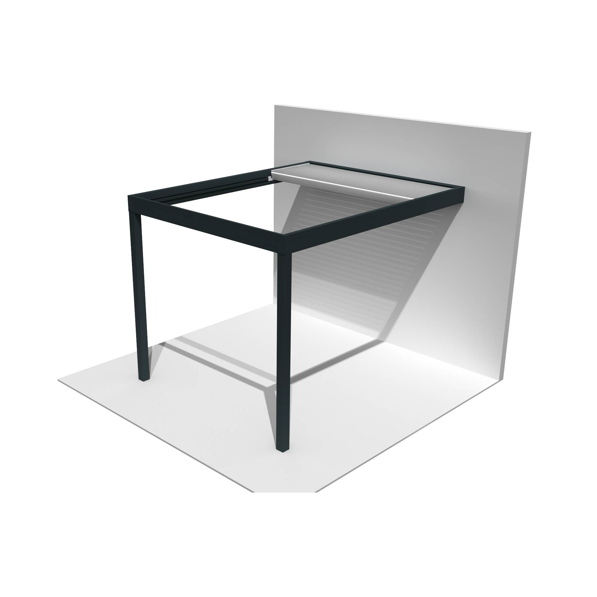 Pergola adossée Gris en Aluminium 16.272 m² - 4