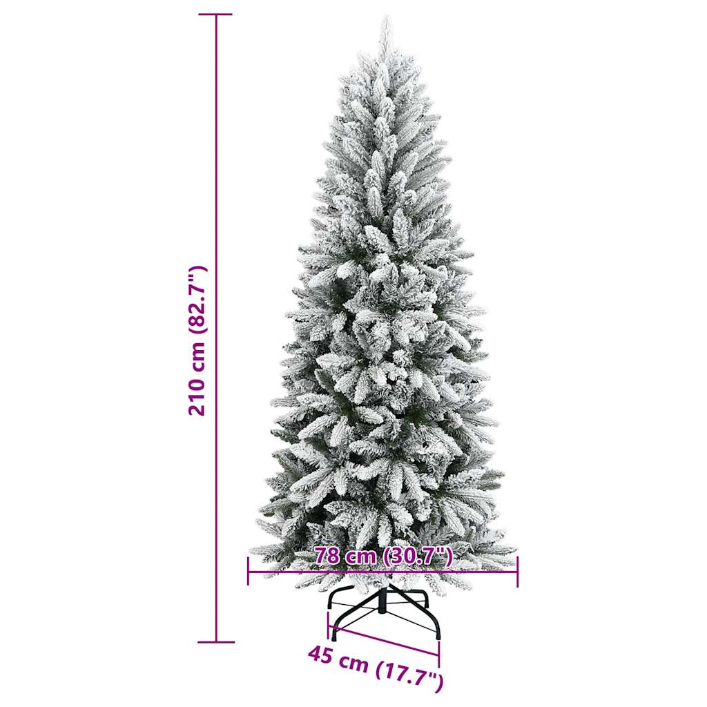 Árvore de Natal | Árvore de festas artificial com neve PVC & PE 210 cm CFW563842 - 8