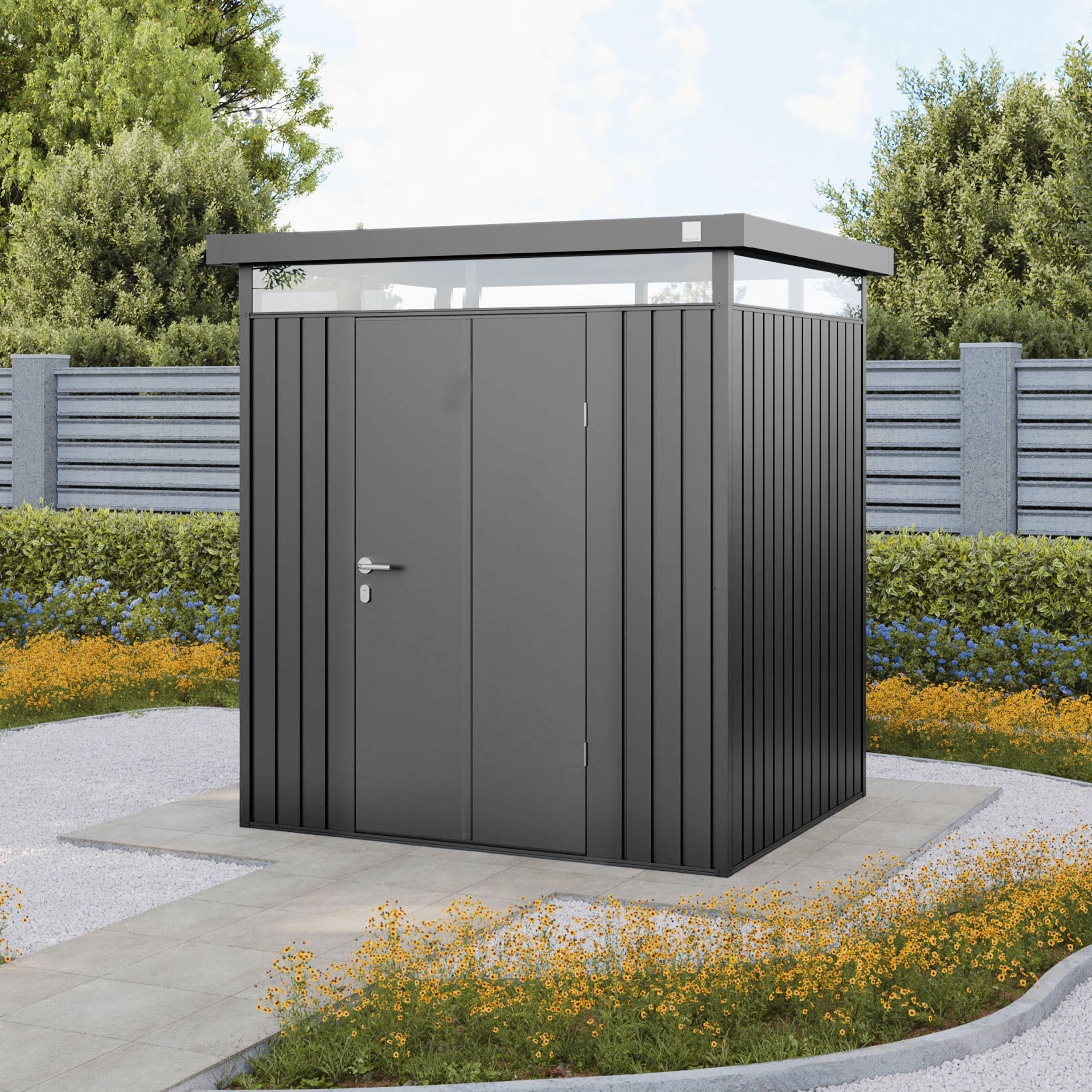 GFP Primeyard Abri de jardin en métal 180x150x205 cm armoire de jardin anthracite - 2