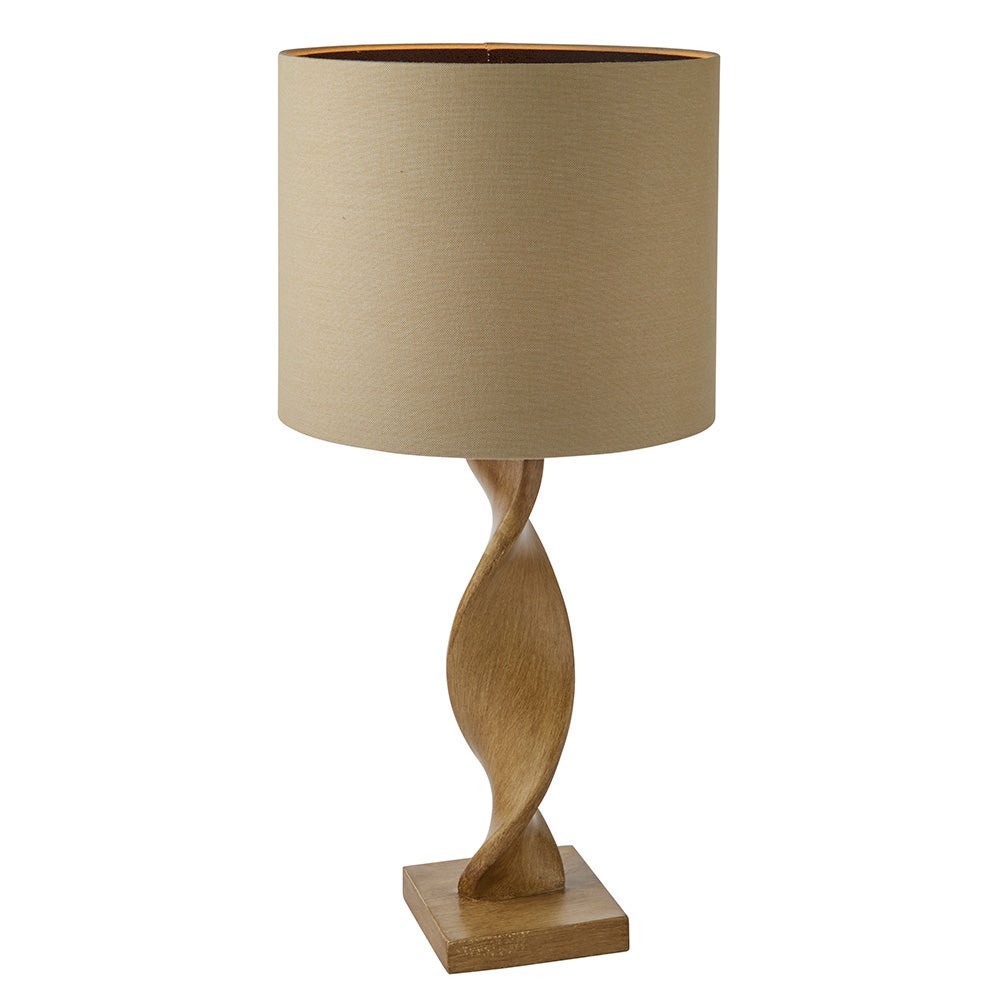 Lampa stołowa ABIA jasna drewniana 1xE27x20W żywica wym:68x33x33cm IP20 Endon
