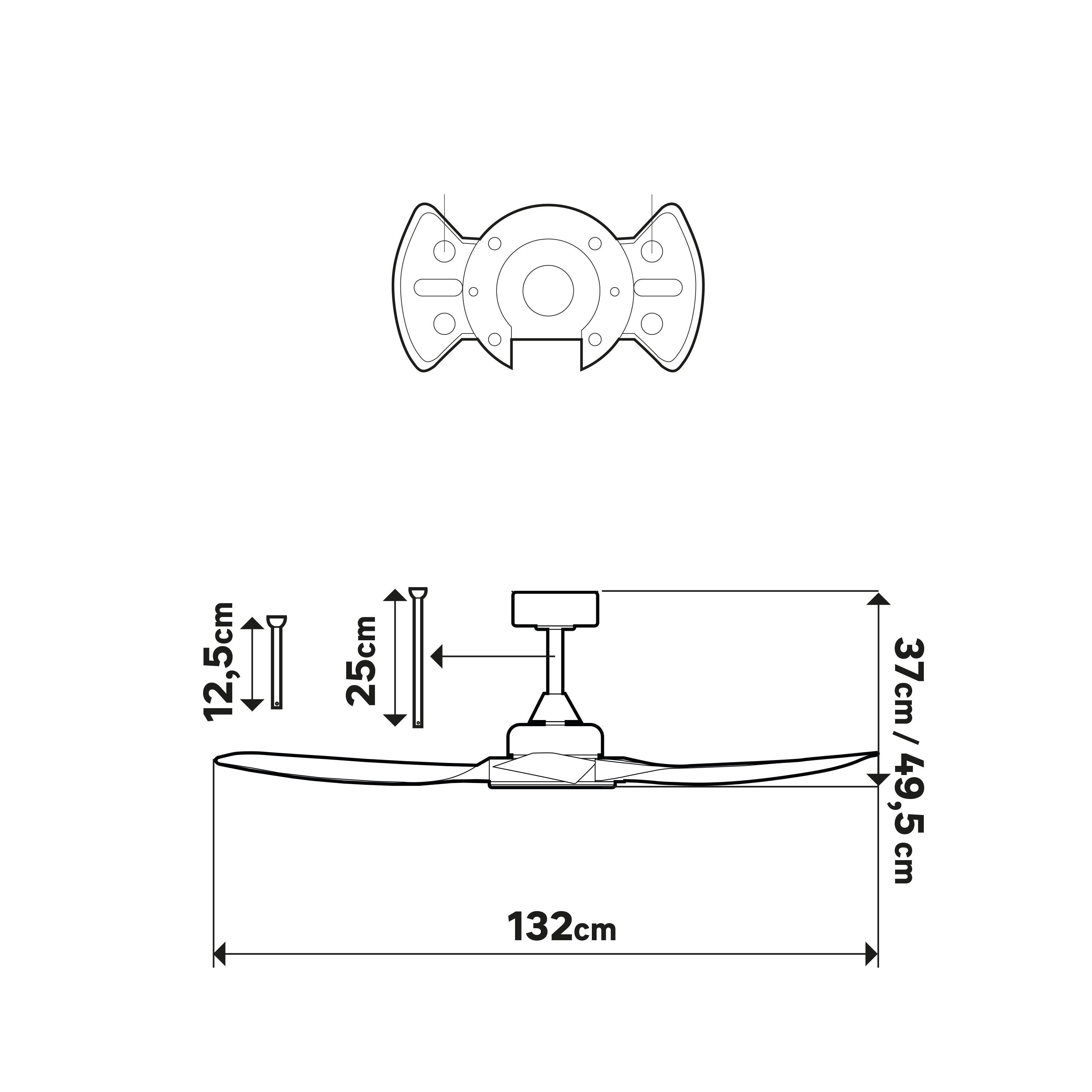 Ventoinha led TOKYO 132cm 2500LM regulável metal branco Inspire - 9