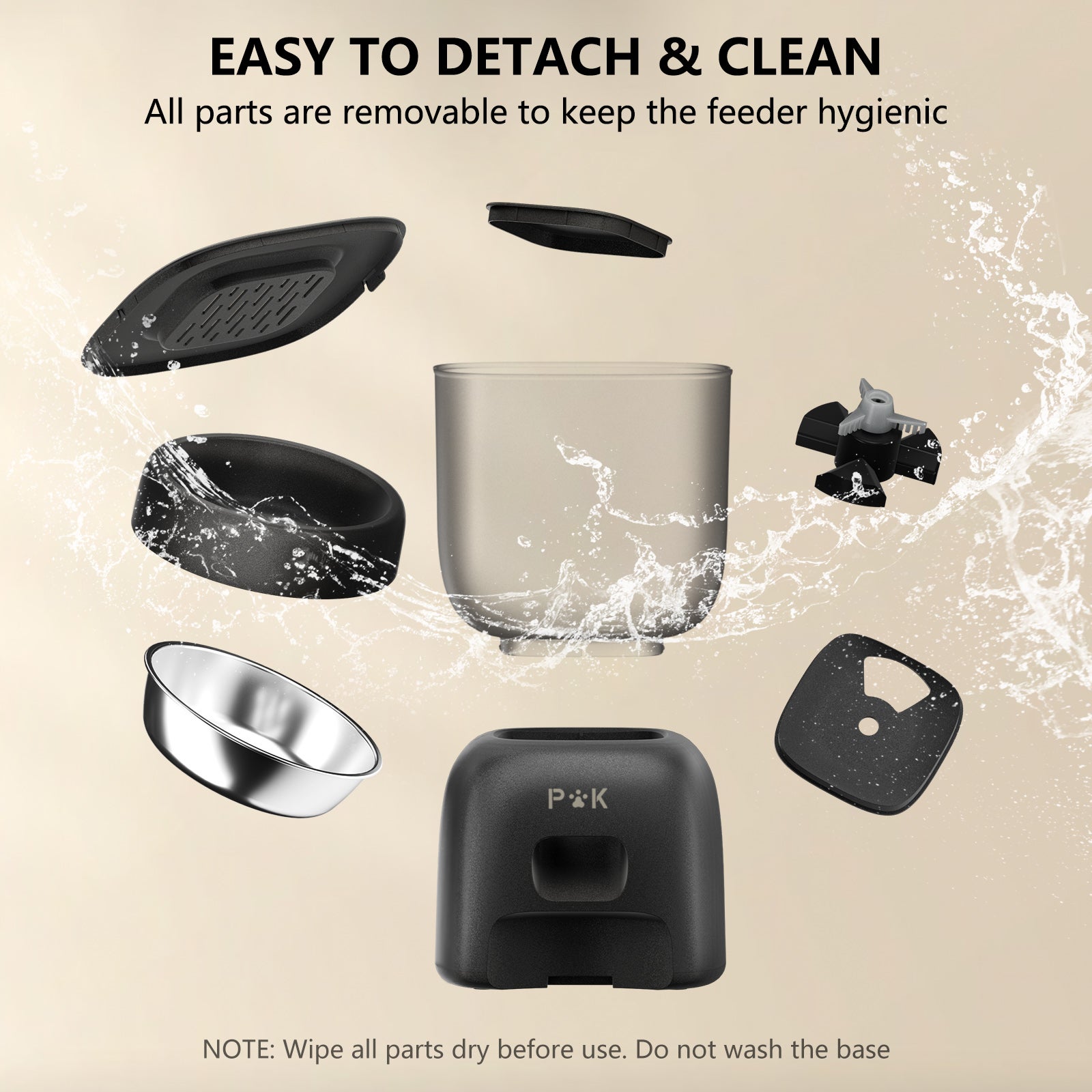 3L Distributeur Croquettes Chat Automatique Noir Mangeoire Automatique pour Chat, Peut Nourrir 4 Repas par Jour - 4