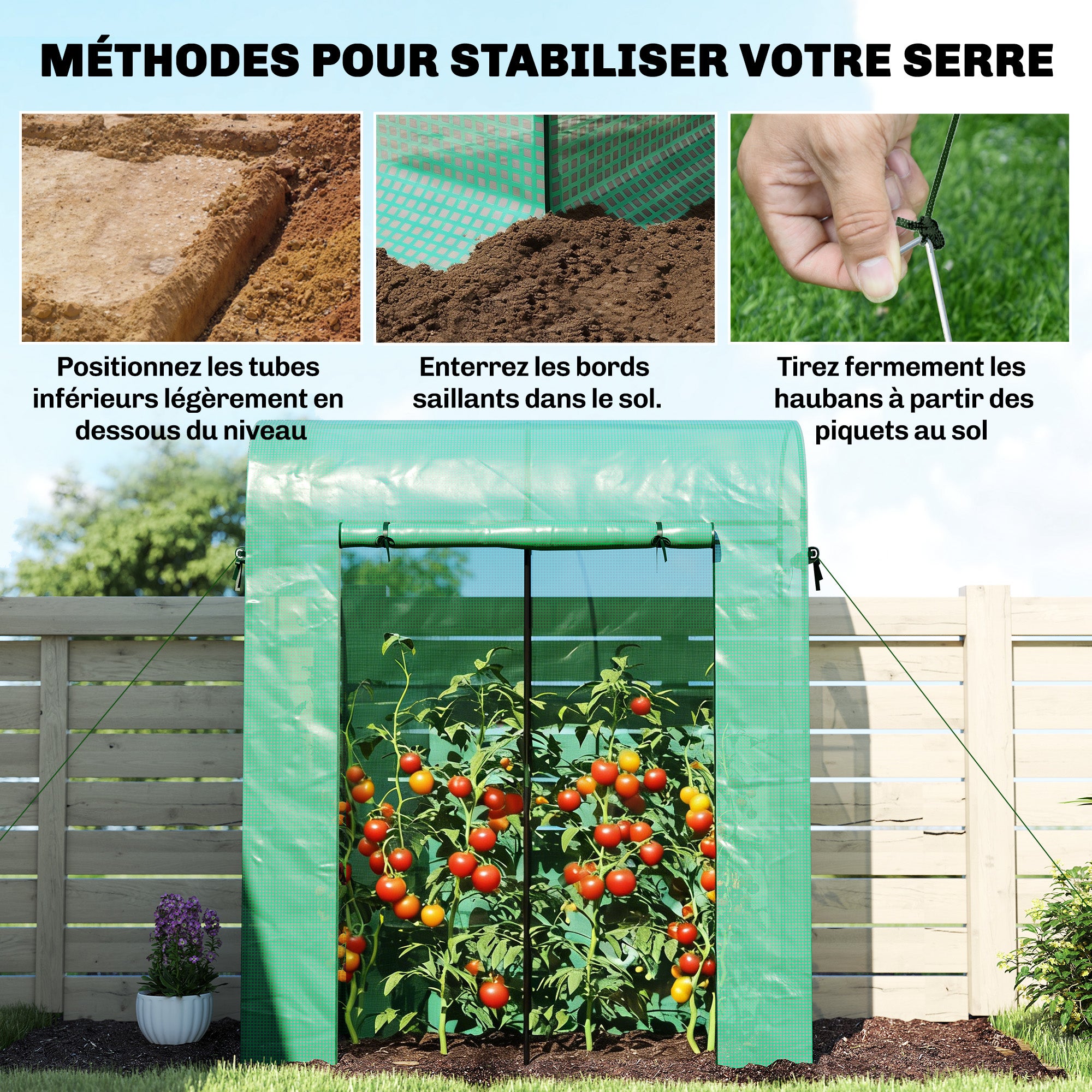 Serre de jardin PE Outsunny - 8
