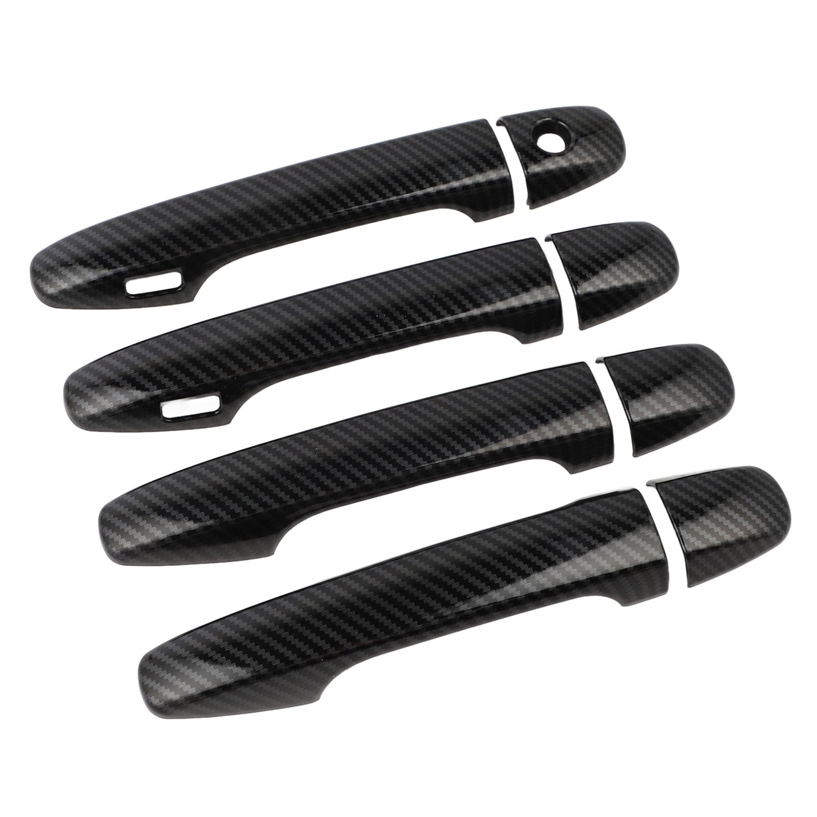 Poignée de porte intérieure de voiture - Motif fibre de carbone - Gauche et droite - Pour BMW Série 3 4 F30 F80 F31 F32 F33 F34 F35 F36 - Ensemble de