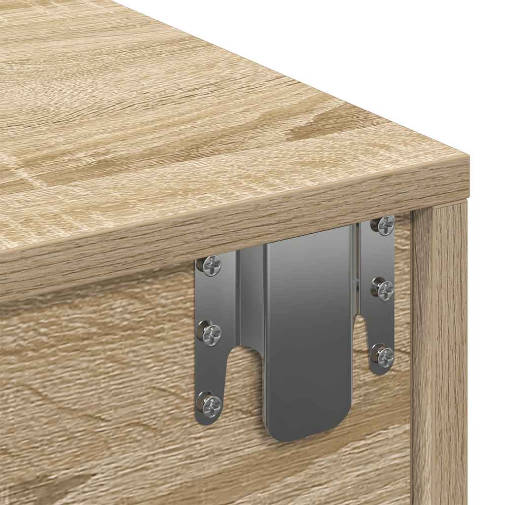 Étagère murale | Étagère flottante | Étagère suspendue avec tiroirs chêne sonoma bois d'ingénierie CFW932281 - 9
