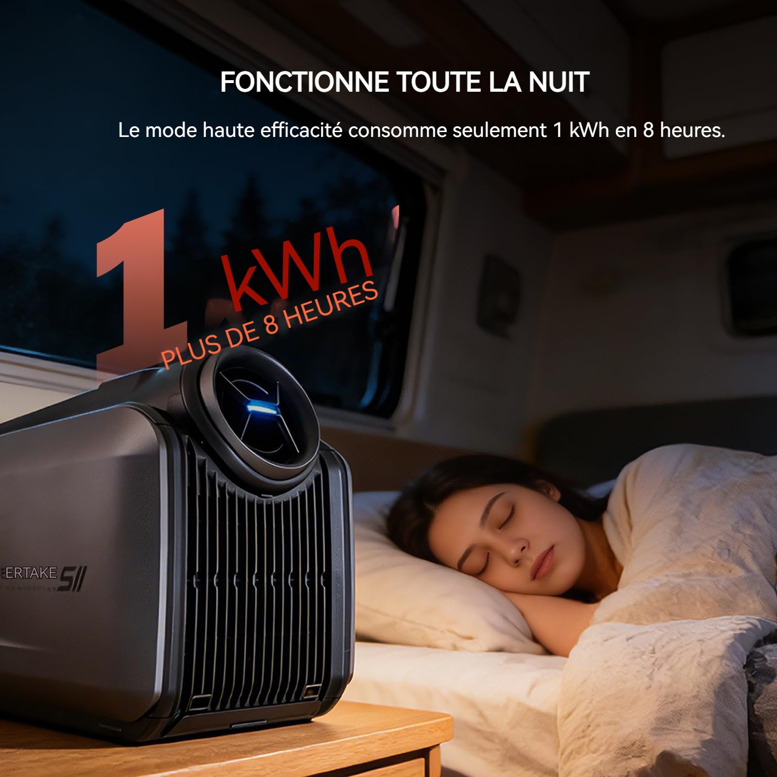 Climatiseur portable CYBERTAKE S2 Pro 5100 BTU, climatiseur portable à onduleur pour tentes, avec télécommande en sac dimensions : 48 x 26 x 35,6 cm - 3