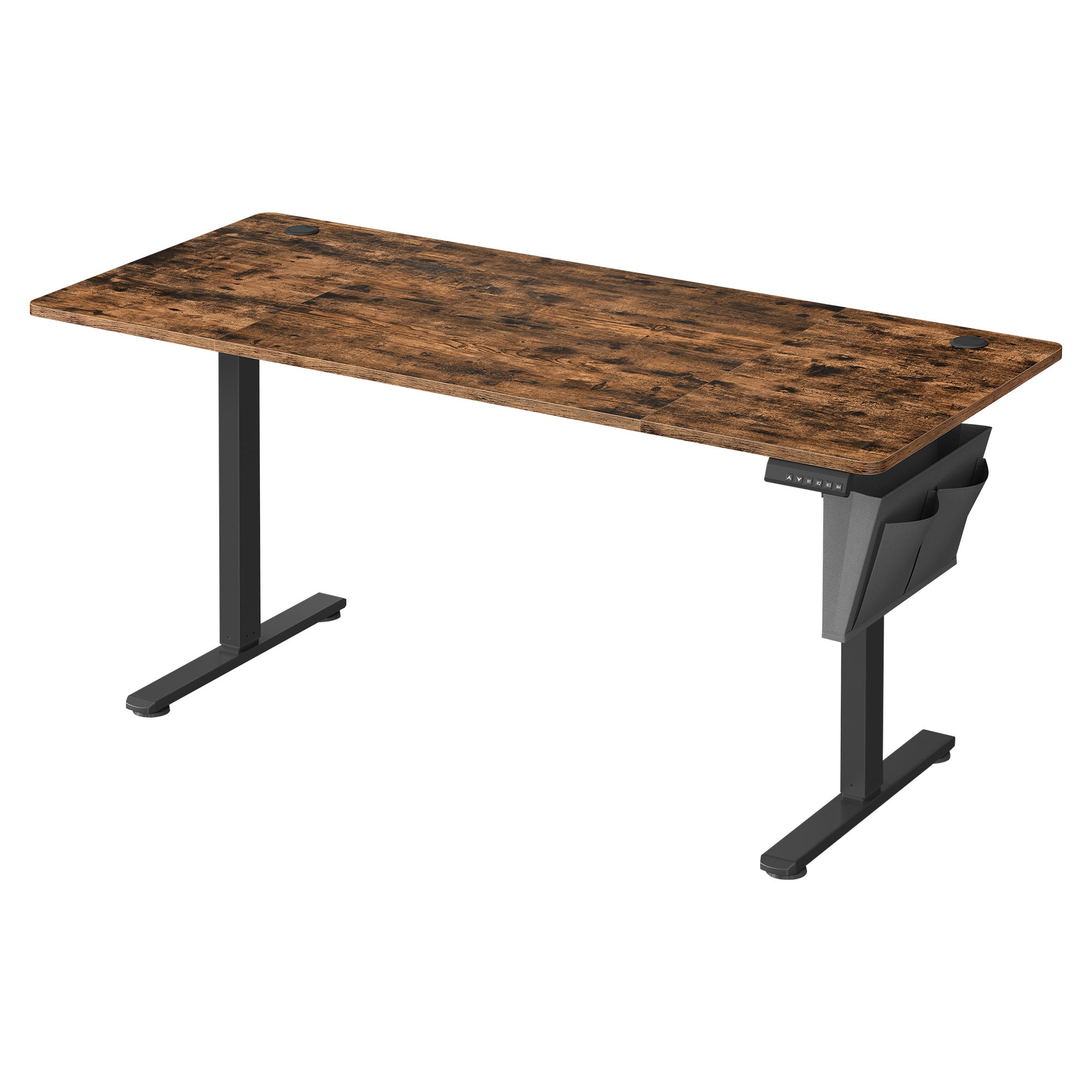 Bureau Assis-debout Réglable HOMCOM - Plateau Inclinable - Roulettes Avec Freins - 70x60 Cm - Marron - Charge 100 Kg - Pour Petit Espace