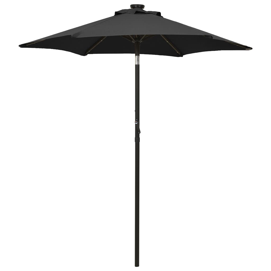 VidaXL Ombrellone Con Luci LED 200x211 Cm In Alluminio – Antracite, Inclinabile E Con Manovella
