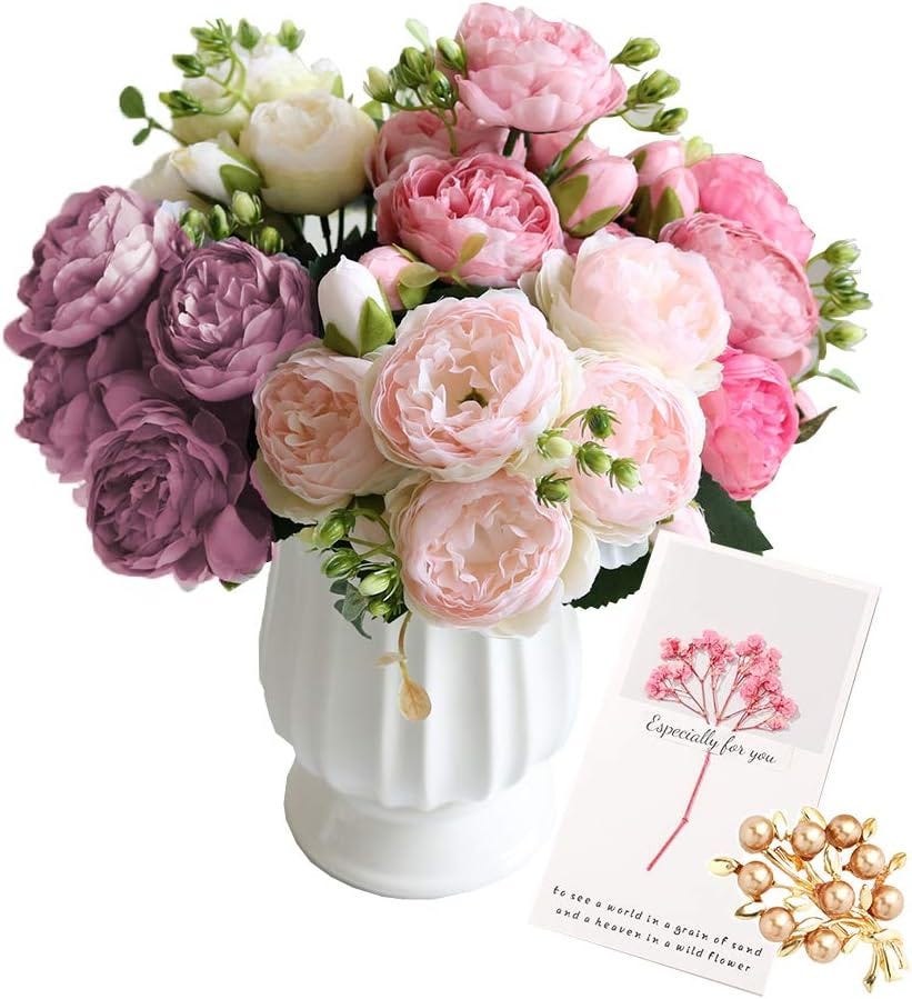 Set combinato di fiori artificiali da 43 pezzi/fiori di peonia rosa da 4-12 cm fiori di seta/fiori finti in massa per la decorazione domestica di nozze fai da te fatta a mano Set combinato di fiori artificiali da 43 pezzi/fiori di peonia rosa da 4-12 cm fiori di seta/fiori finti in massa per la decorazione domestica di nozze fai da te fatta a mano