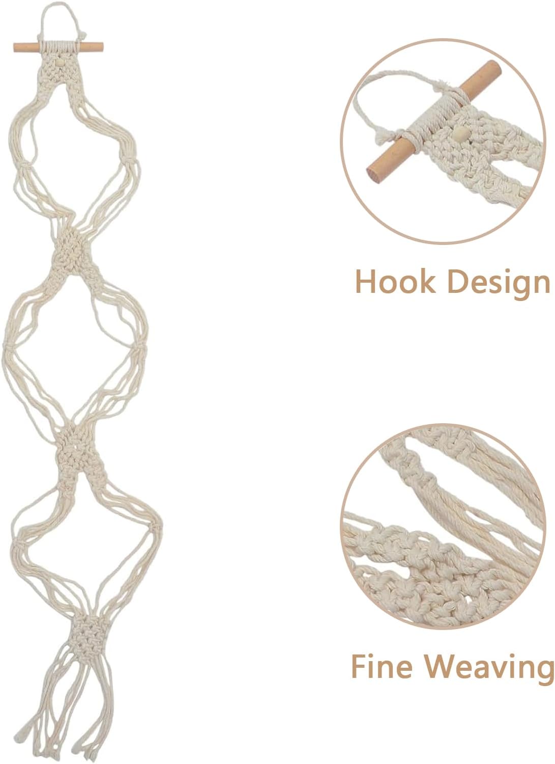 Porte-Chapeau Macramé Mural - Support Élégant Pour Chapeaux à Large Bord, Rangement Décoratif Boho