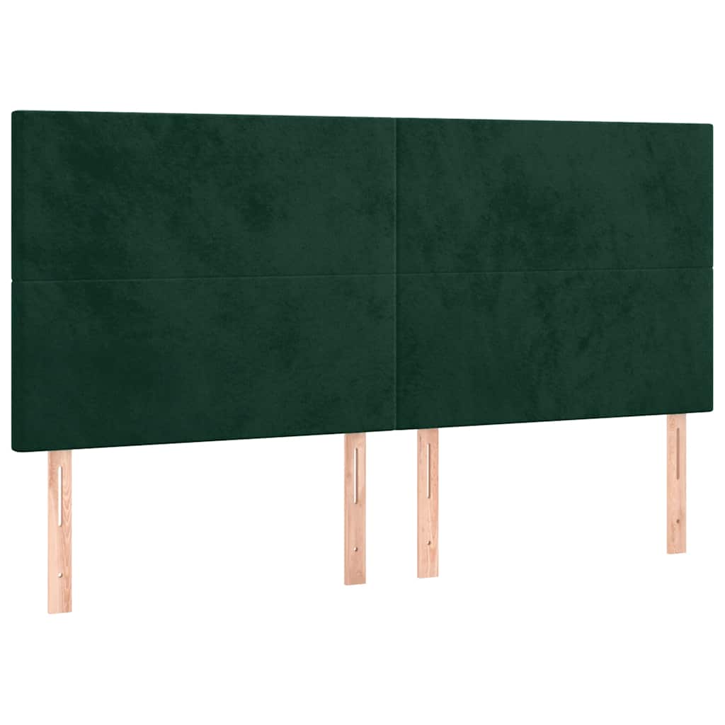 Cadre de lit sans matelas Vert foncé Velours - 9